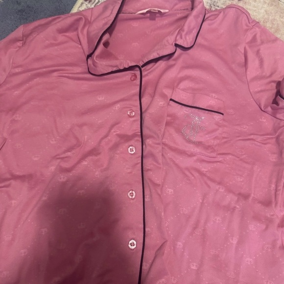 Juicy Couture Pink Bling Womens Sleepwear 2 Piece Pajama Set - Picture 3 of 6